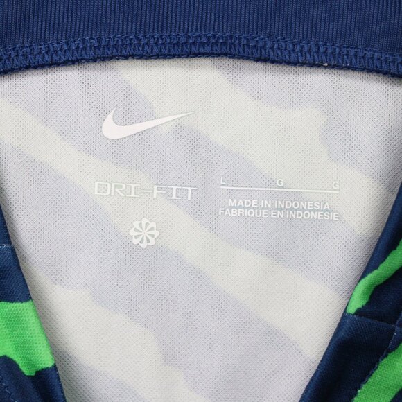 Nike Brazil CBF Jersey Mens Large Green/Blue Dri-FIT Pre-Match Soccer Football - Picture 8 of 16